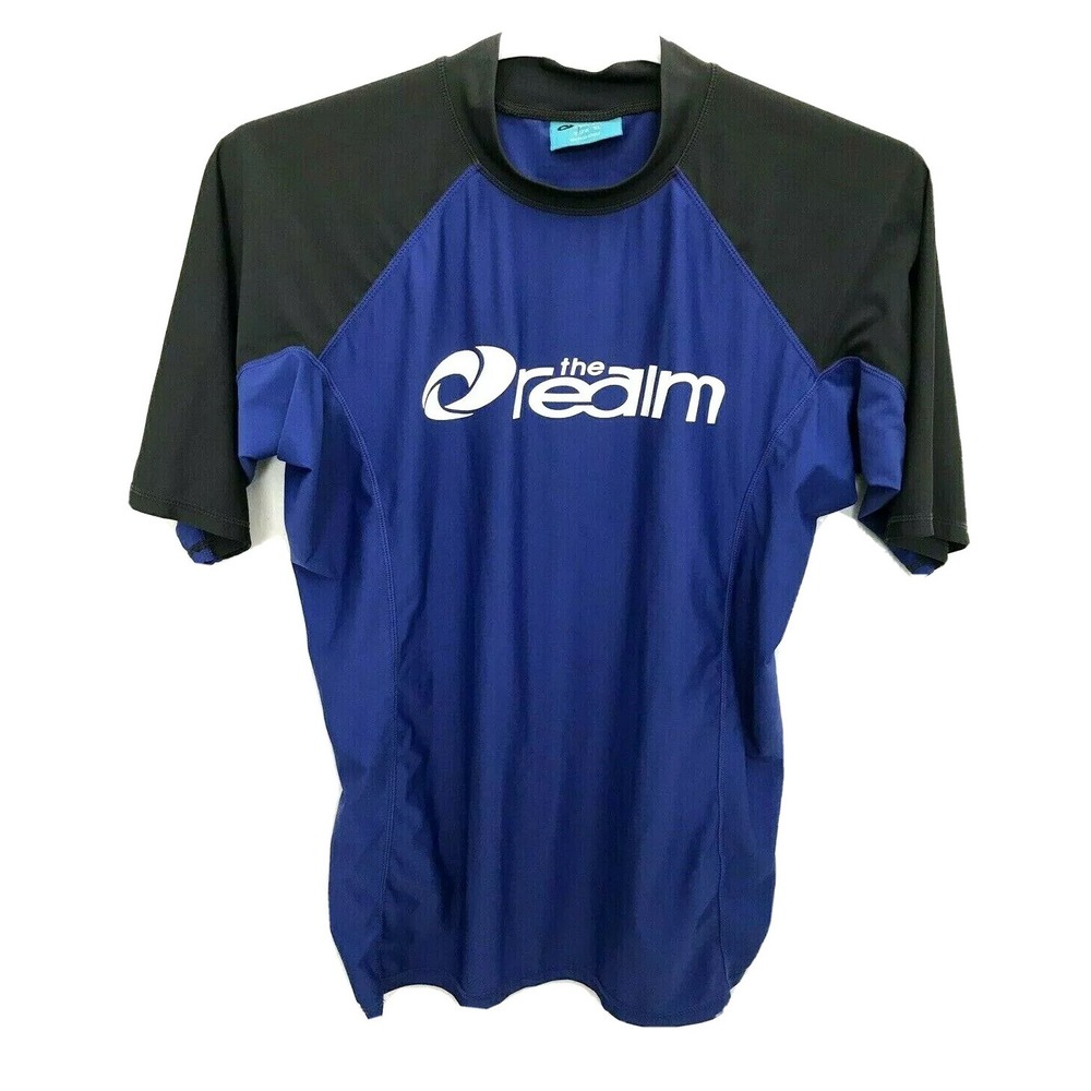 The Realm Mens Cycling Jersey Blue Gray Short Sleeves Sz XL Australian Apparel